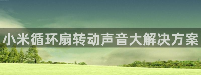 凯发国际官网下载：小米循环扇转动声音大解决方案