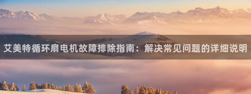 凯发唯一官方网站：艾美特循环扇电机故障排除指南：解决常见问题的详细说明