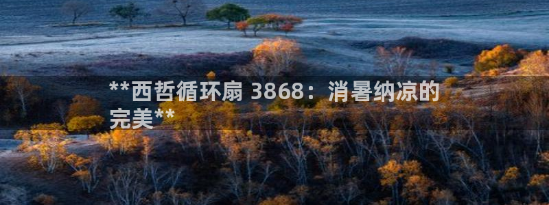 凯发娱乐k8下载：**西哲循环扇 3868：消暑纳凉的
完美**